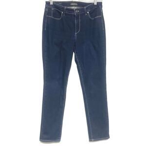 Talbots Women's Size 8 Flawless Five Pocket Straight Leg Jeans Dark Wash Denim